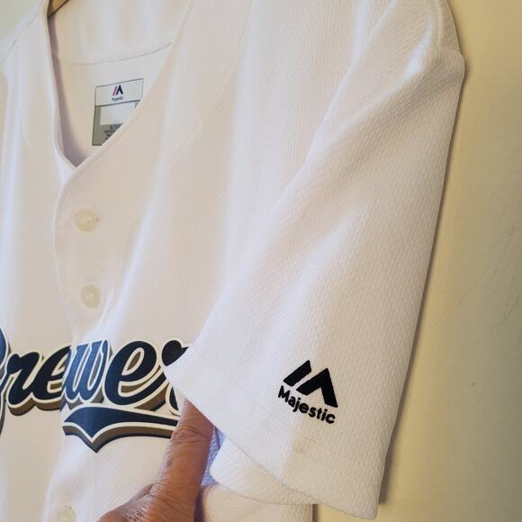 Milwaukee Brewers Exclusive Majestic Youth Jersey 10/12 Screenprinted Plain Back - Picture 6 of 9